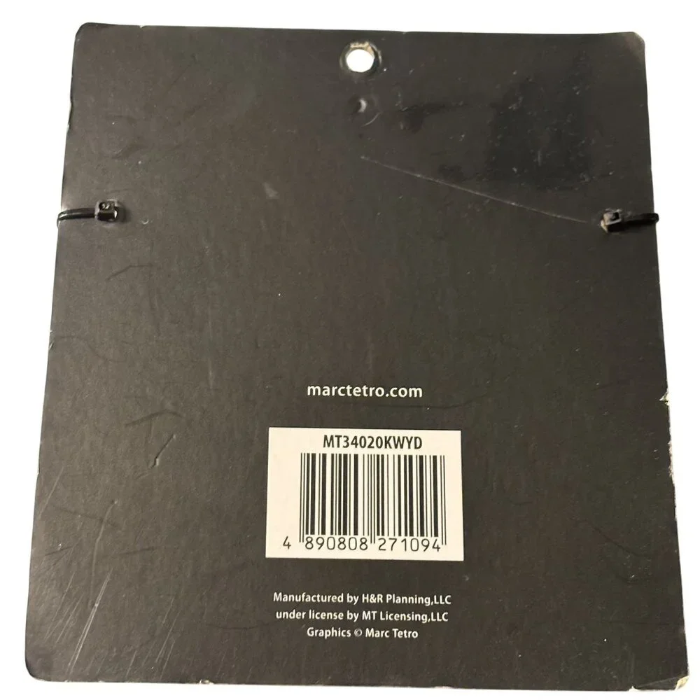 Marc Tetro Small Keychain Wallet Yellow Dachshund Design With Striped Interior - Picture 7 of 7